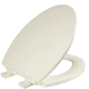 BEMIS Atwood Elongated Soft Close Enameled Wood Closed Front Toilet Seat in Biscuit Removes for Easy Cleaning, Never Loosens 1560SLOW 346 - The Home Depot